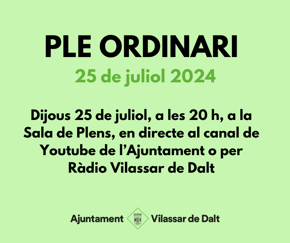 Ple del mes de juliol 2024