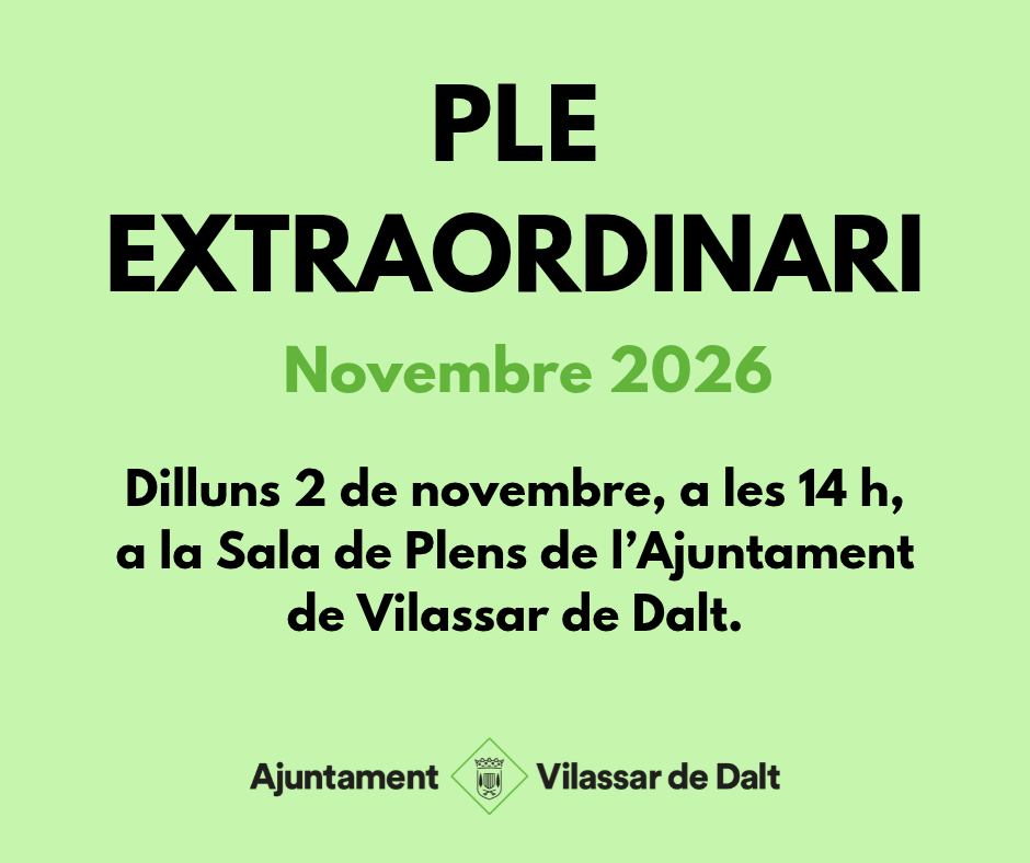 Ple extraordinari del mes de novembre