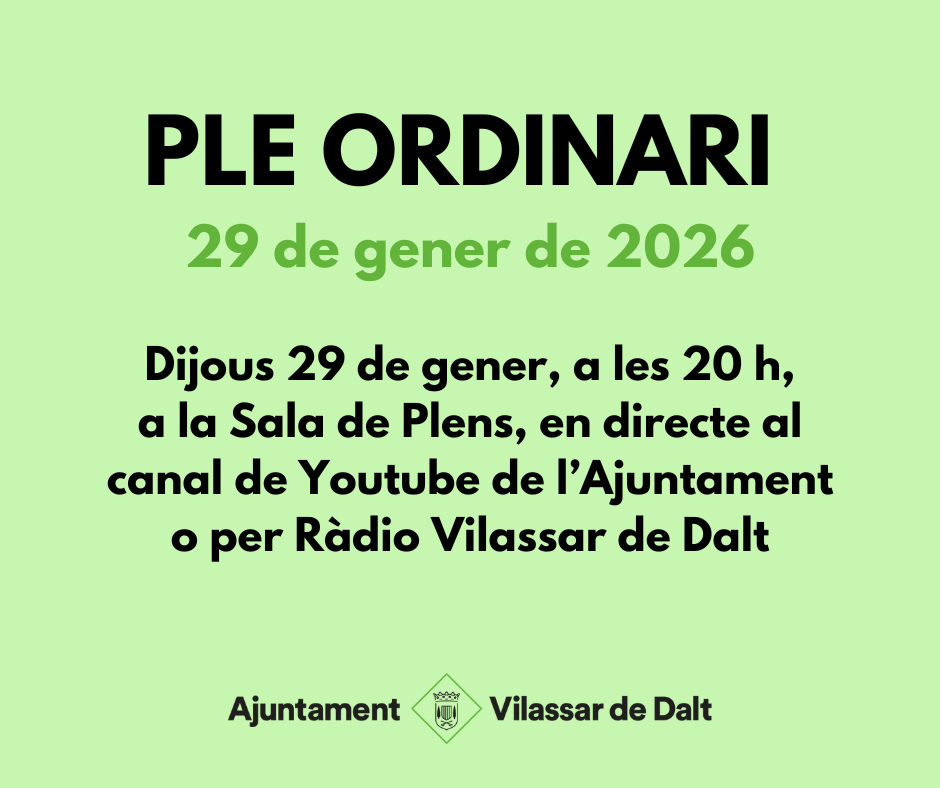 Ple ordinari del mes de gener   