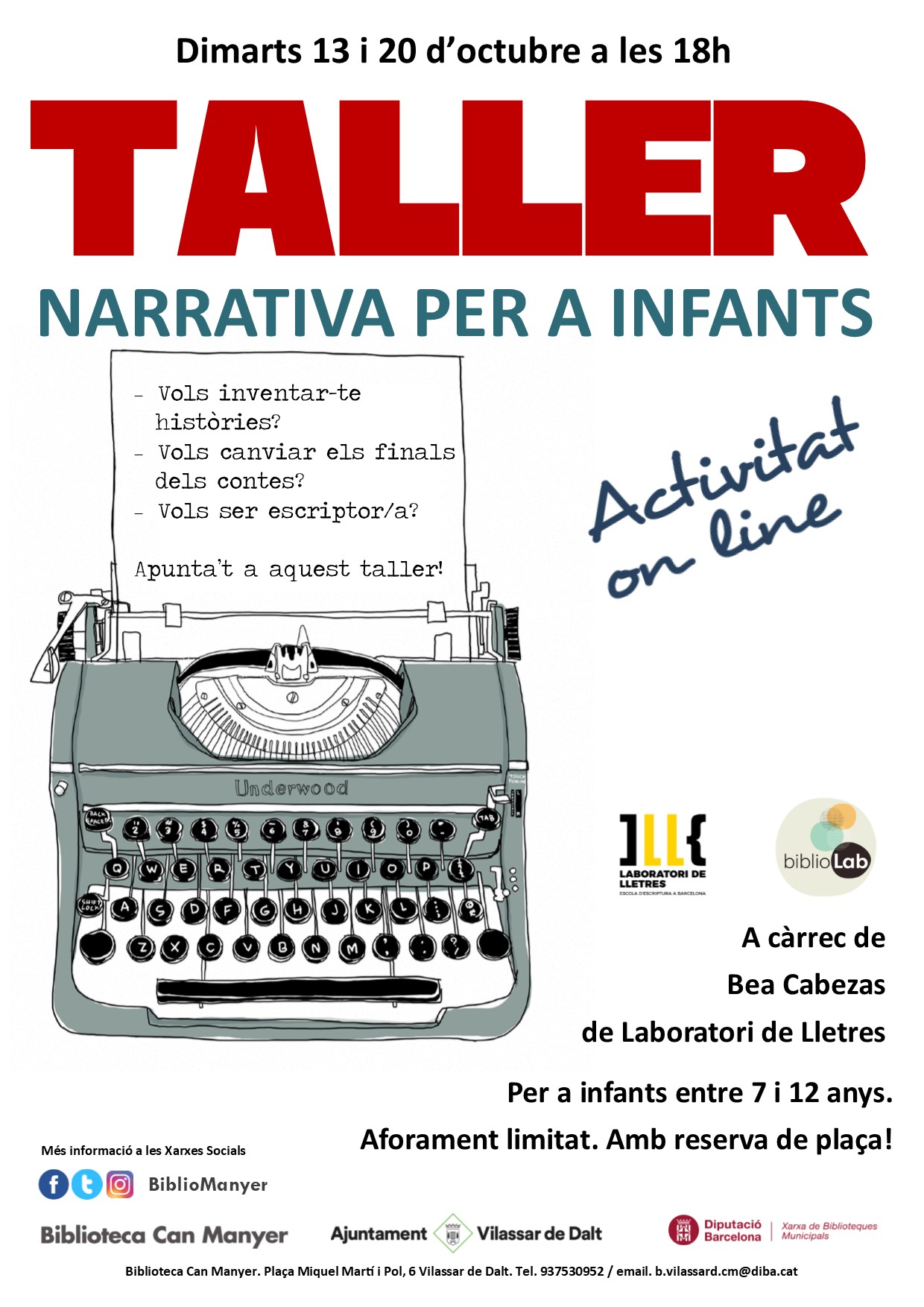 Bibliolab virtual: Taller de narrativa per a infants