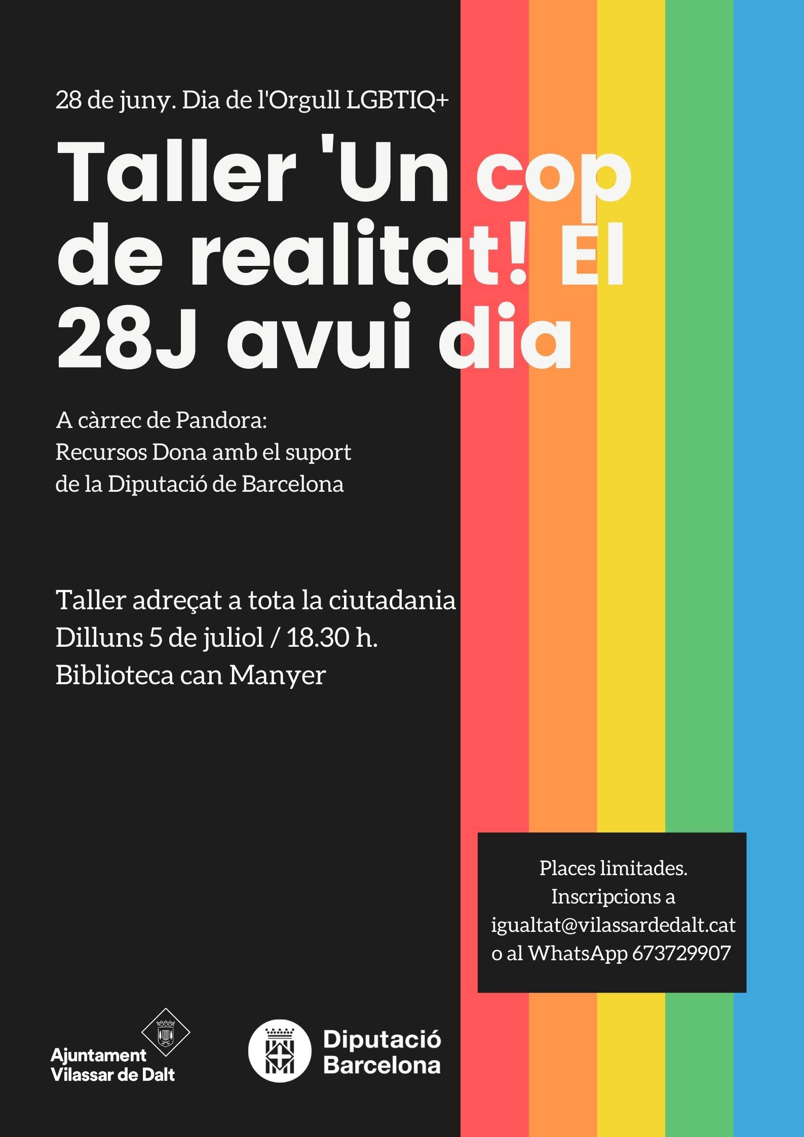 Vilassar amb orgull: Taller 'Un cop de realitat! El 28j avui dia'