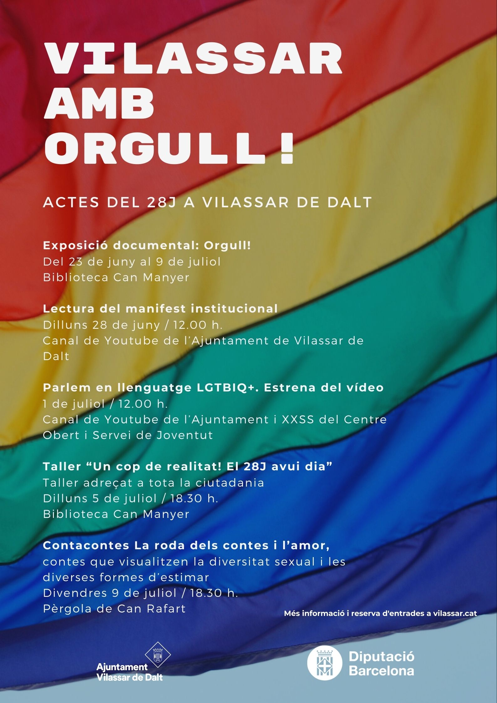 Cartell de les activitats del cicle Vilassar amb Orgull