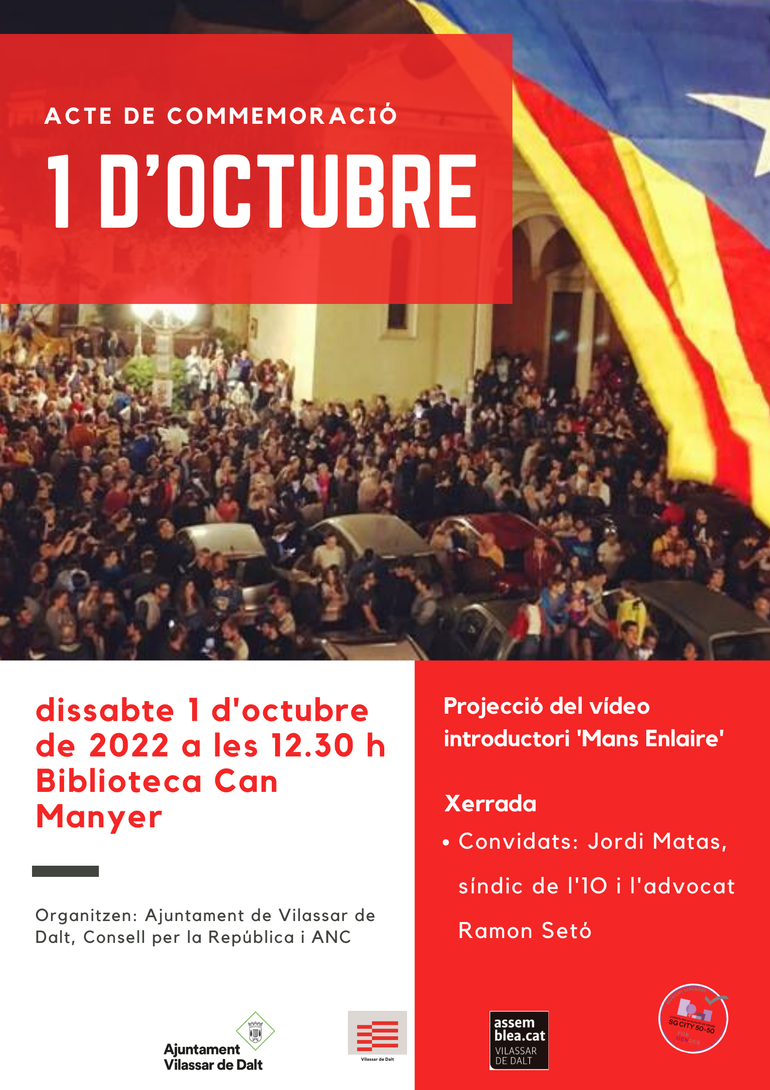 Acte de commemoraci&oacute; de l'1 d'Octubre