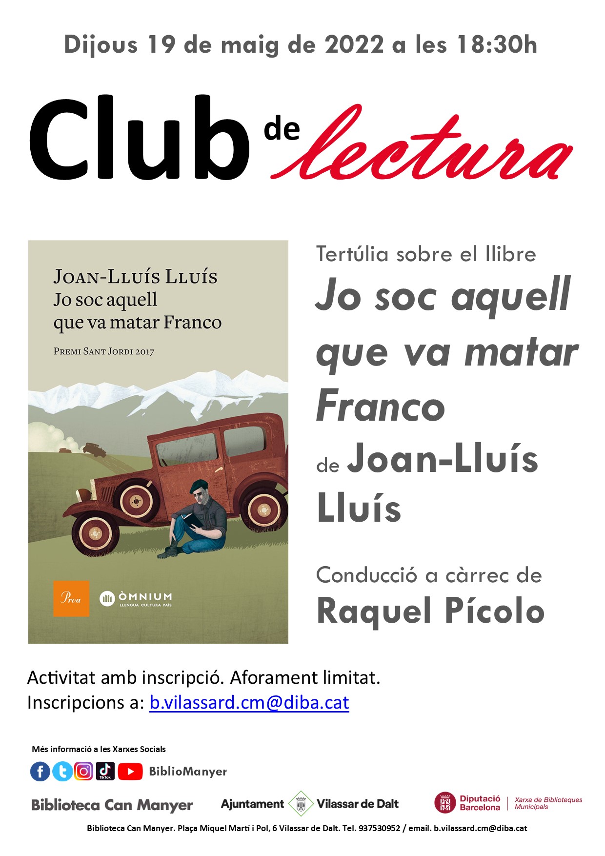 Club de lectura: Jo soc aquell que va matar Franco