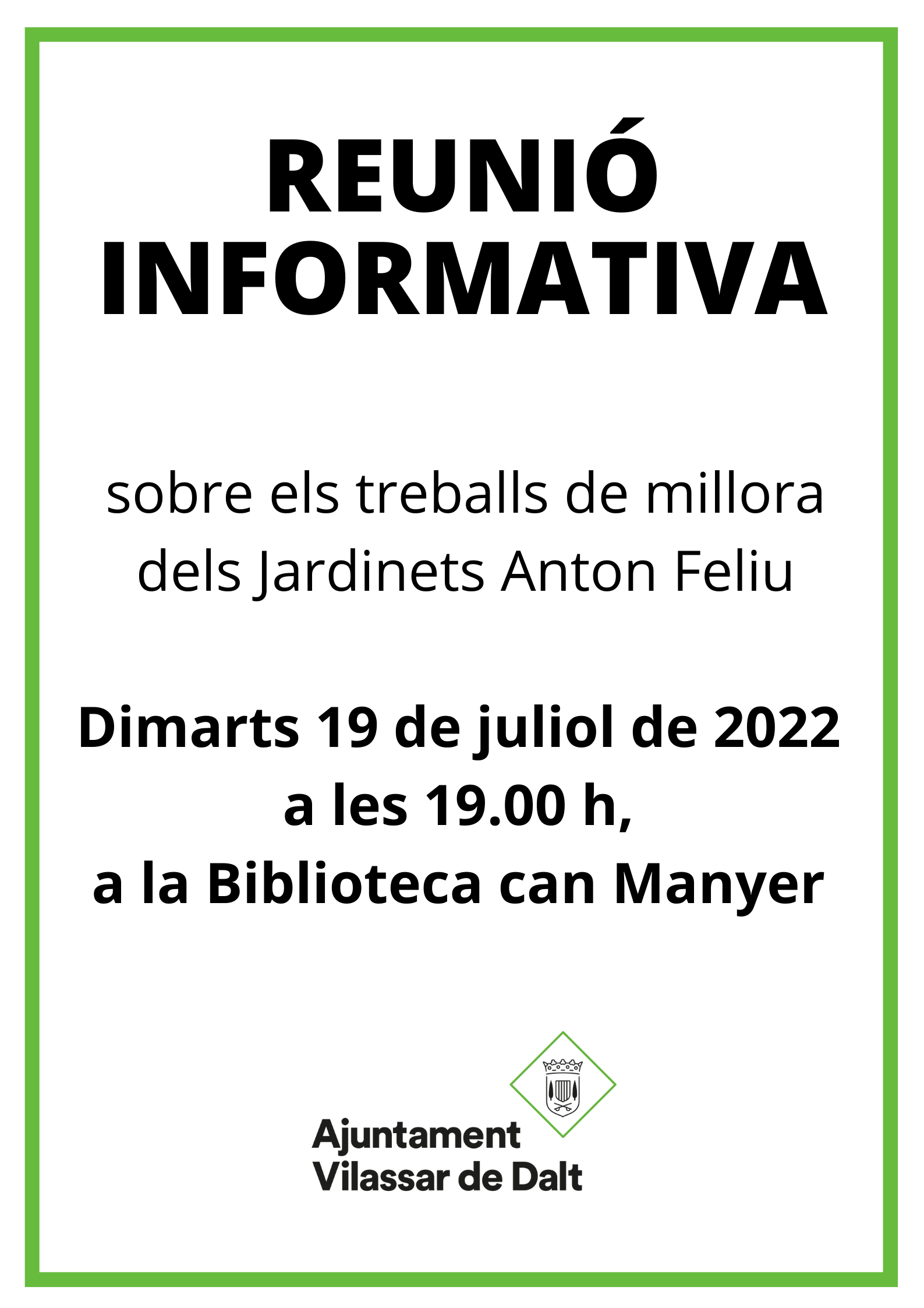 Reuni&oacute; informativa sobre els treballs de millora dels Jardinets Anton Feliu