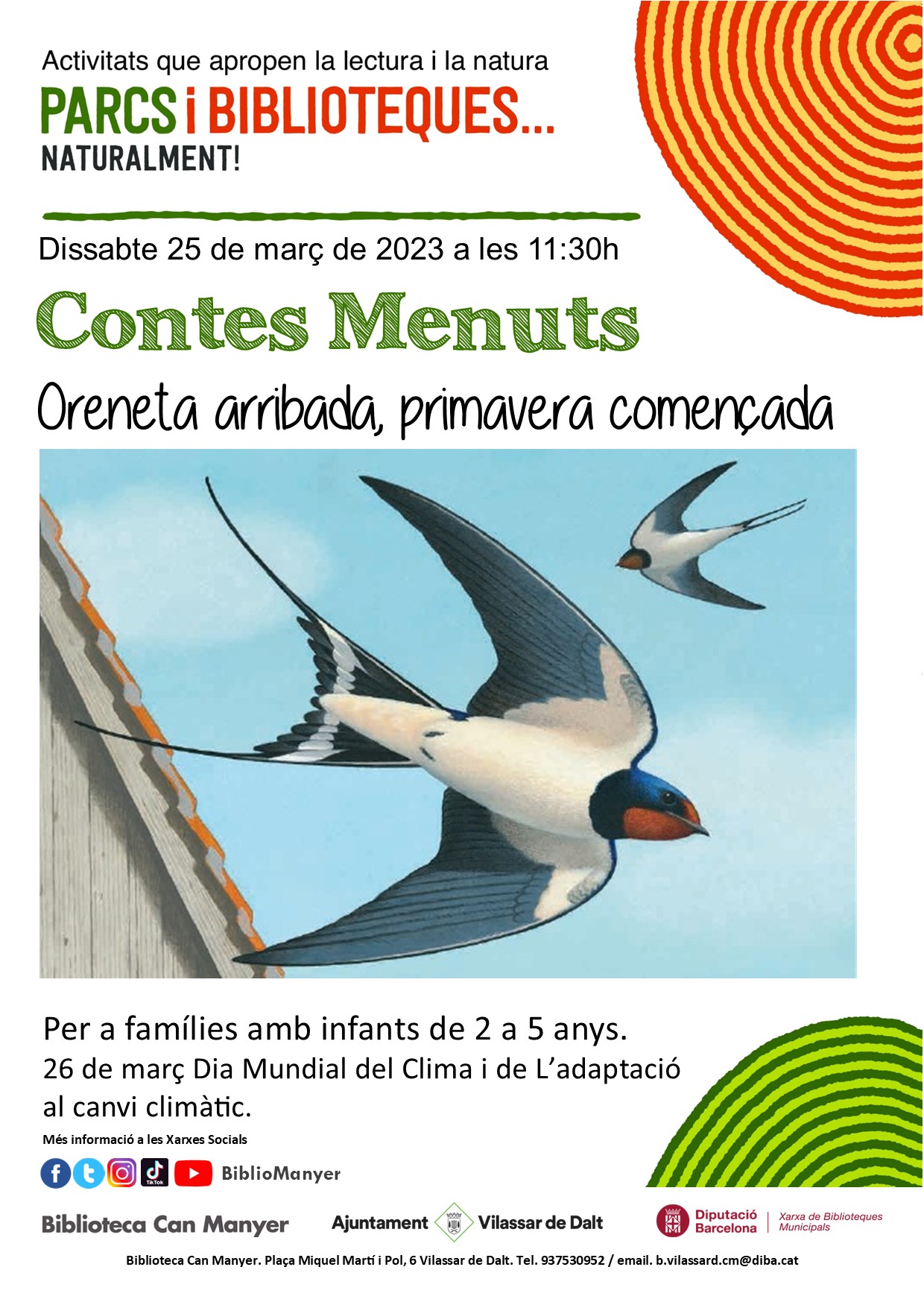 Contes menuts: 'Oreneta arribada, primavera comen&ccedil;ada'