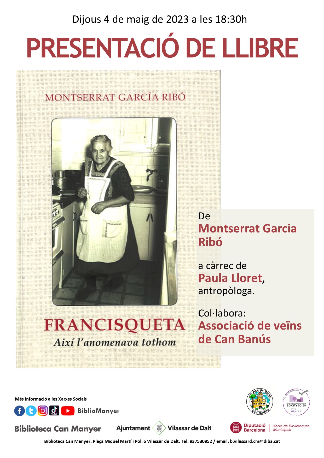 Presentaci&oacute; del llibre 'Francisqueta: aix&iacute; l'anomenava tothom'