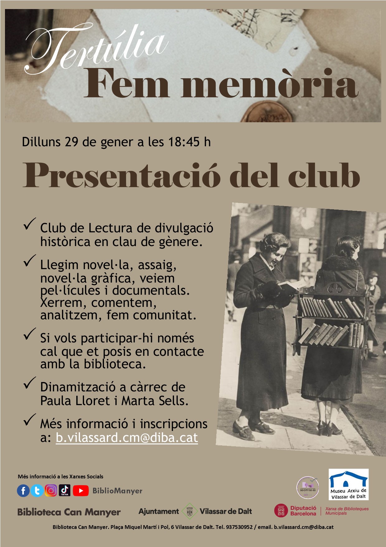 Presentació del club de tertúlia 'Fem memòria'