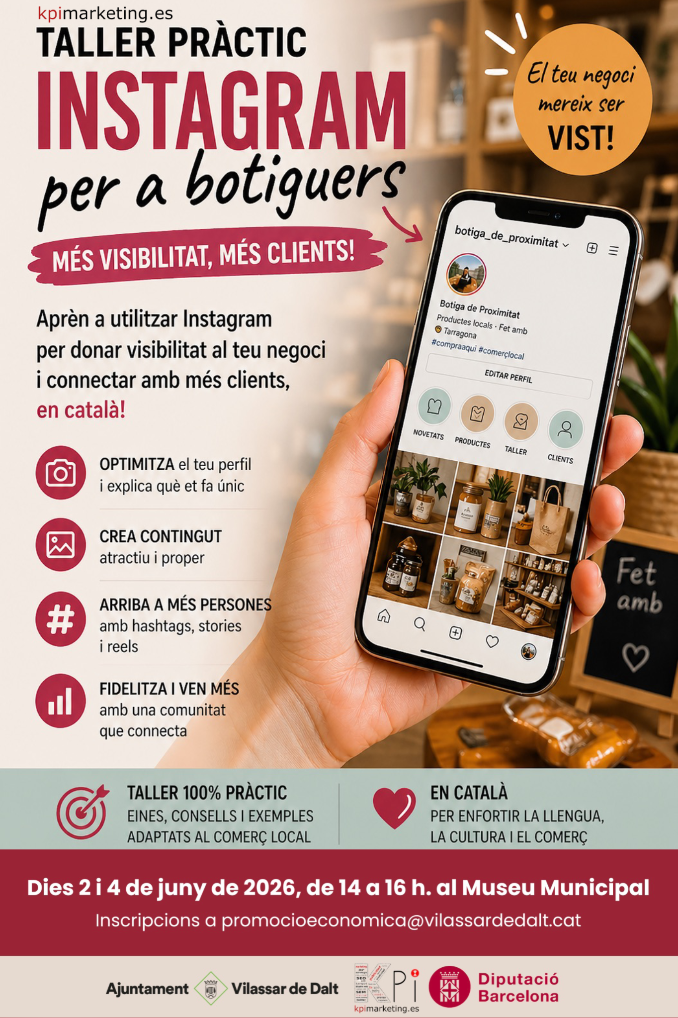 Curs d'Instagram per a comer&ccedil;os
