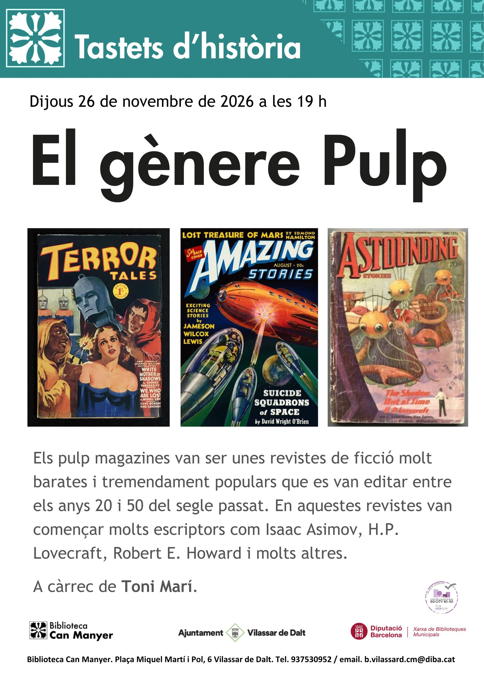 Tastets d'hist&ograve;ria: 'El g&egrave;nere Pulp'