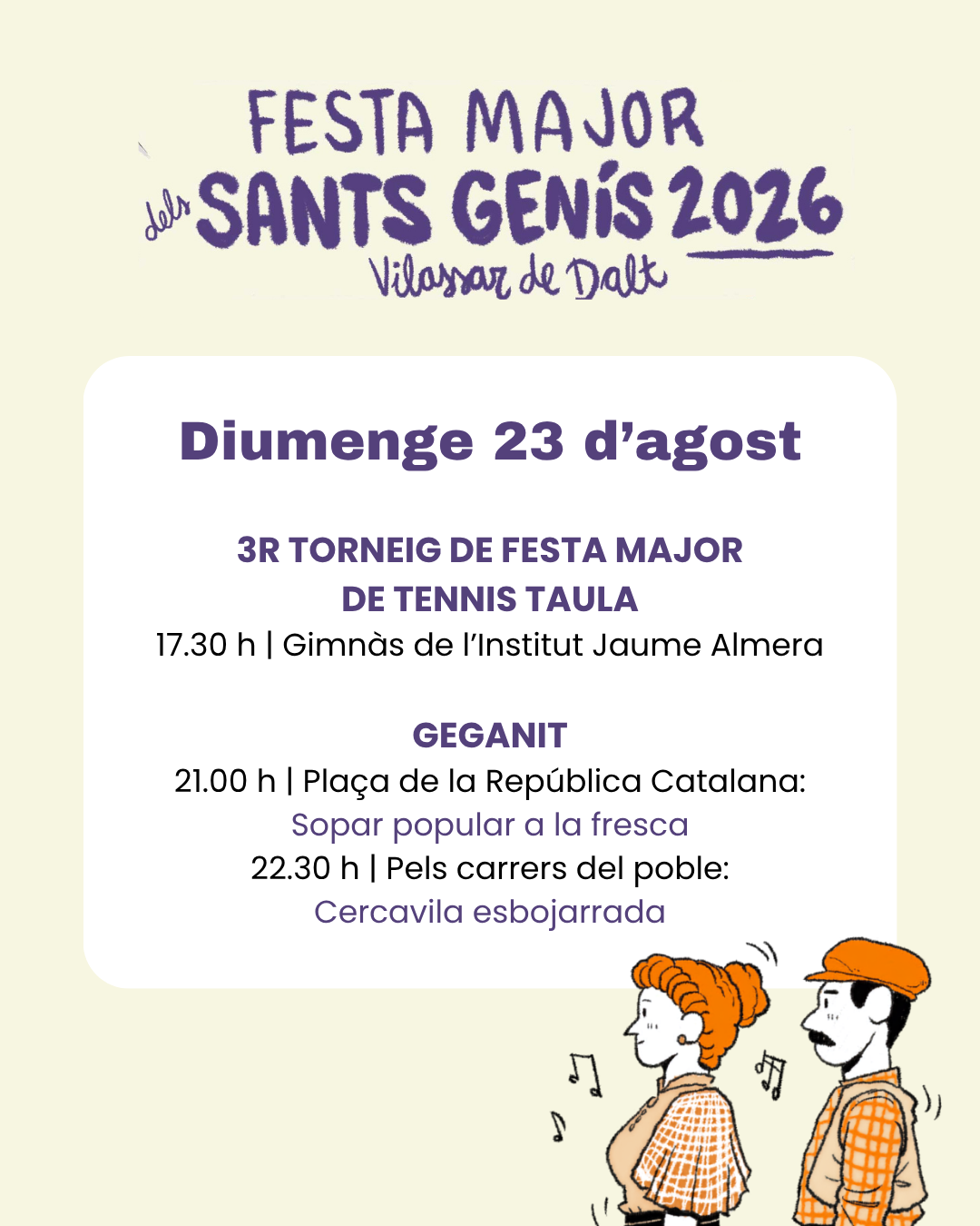 Sants Genís 26: diumenge 23 d'agost