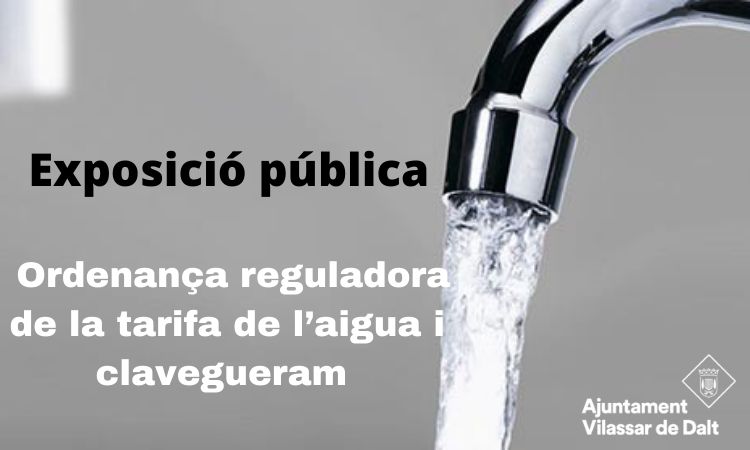 Consulta pública de l'ordenança reguladora de la tarifa d'abastament de l'aigua i clavegueram a Vilassar de Dalt