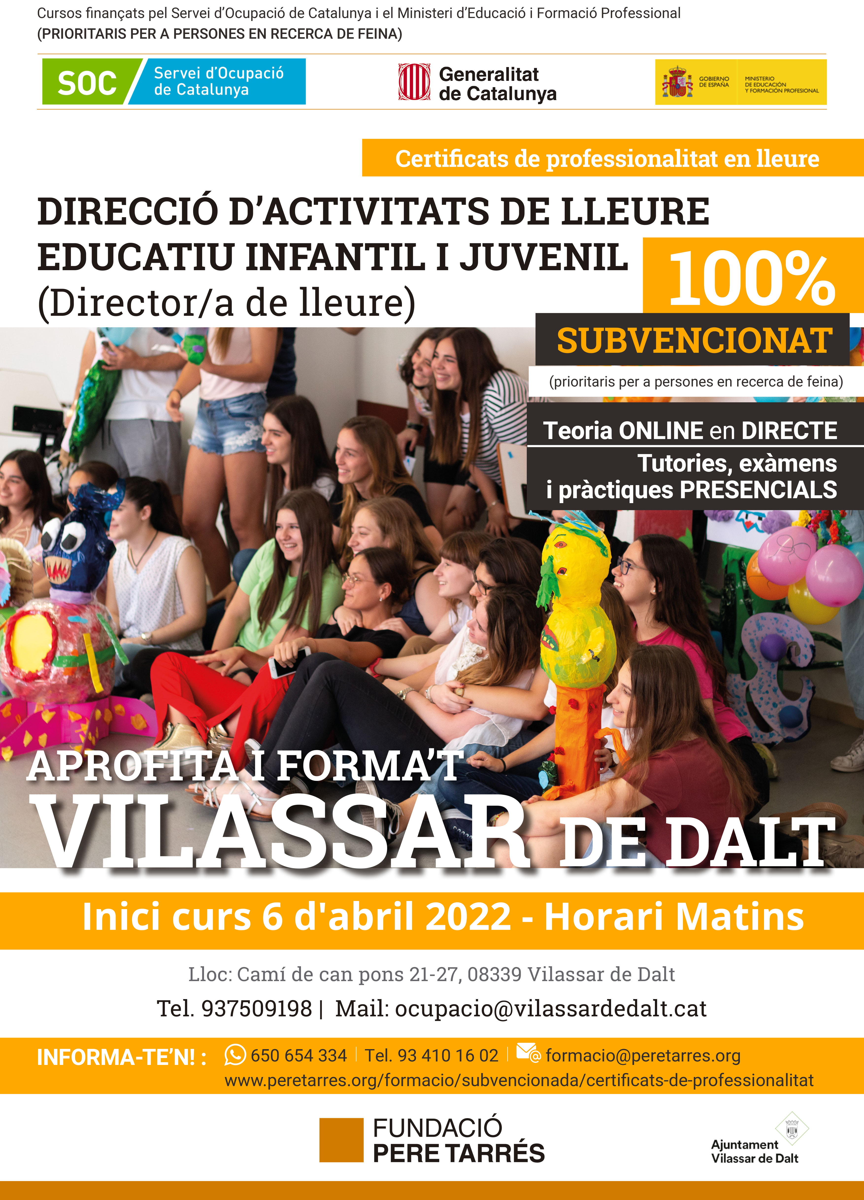 Curs de Direcció i coordinació d'activitats de lleure a Vilassar